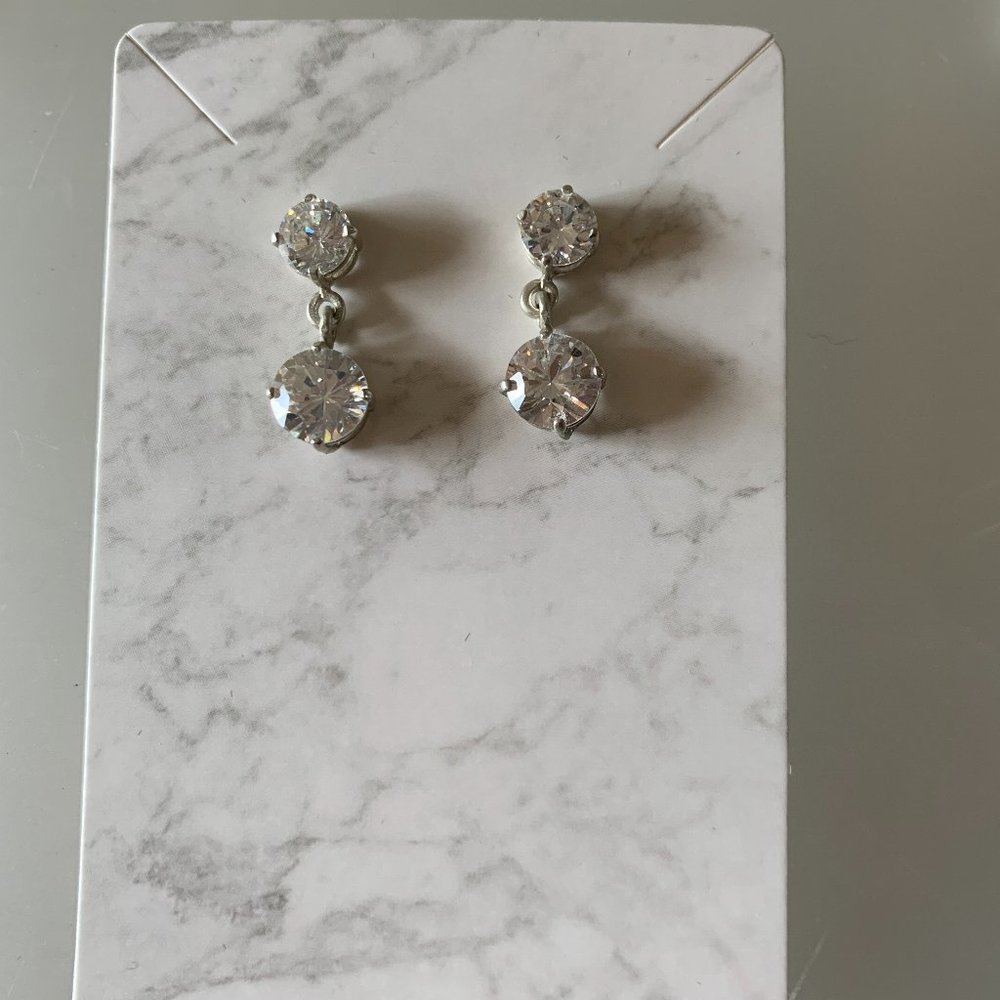 Vintage Cubic Zirconia Dangle Earrings